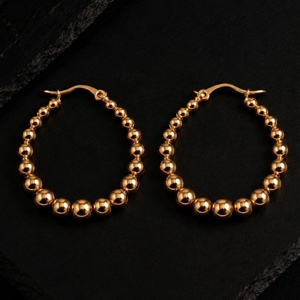Graduated Ball Hoops, Gold Tone